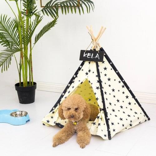 Foldable Pets Kennels Puppy Teepee Sleeping Portable Pet Bed Dog Tent House Cat Crate Dog Tent Carpet Hog House Indoor