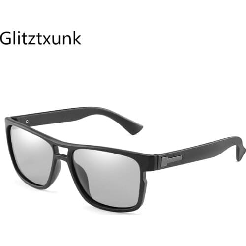 Glitztxunk Photochromic Polarized Sunglasses Men Women Fashion Square Sun Glasses For Male Change Color Driving Goggles Eyewear