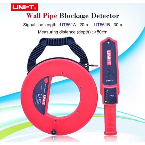 UNI-T UT661A UT661B Wall PVC Iron Pipe Blockage Detector Diagnostic-tool Scanner Pipeline Blocking Clogging Plumbers Instrument