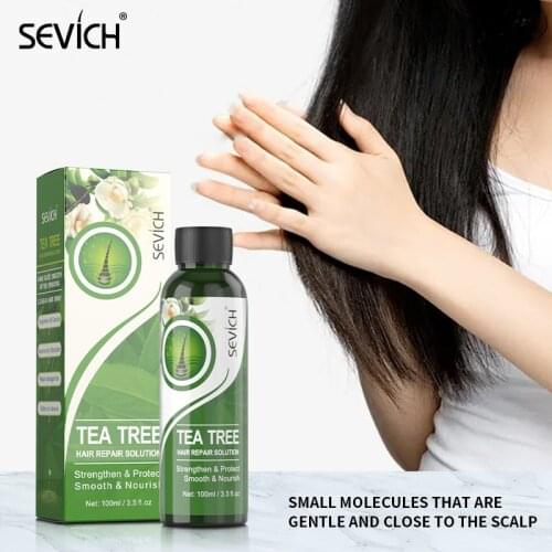 SEVICH 100ml Tea Tree Hair Repair Solution Strengthen Hair Root Moisturizing Hair Treatment For Dry Frizzy Damaged Hair Unisex