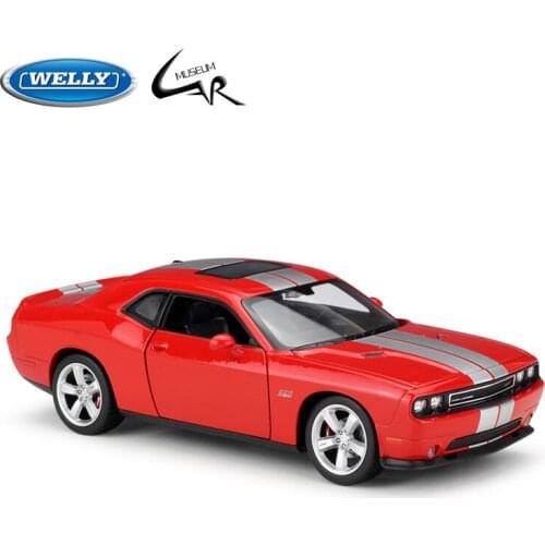 Welly 1:24 Diecast Car Scale 2012 DODGE Challenger SRT Simulator Model Toy Vehicle Metal Alloy Car Boy Christmas Gift Collection