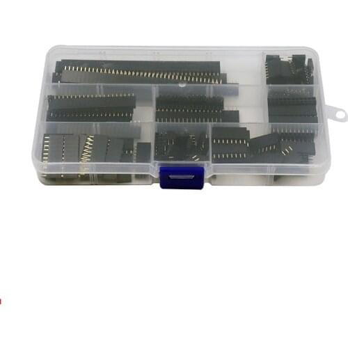 155pcs/box 2.54mm single row pin socket Female Header connector 2/3/4/5/6/7/8/9/10/12/20/40pin PCB board combination Kit