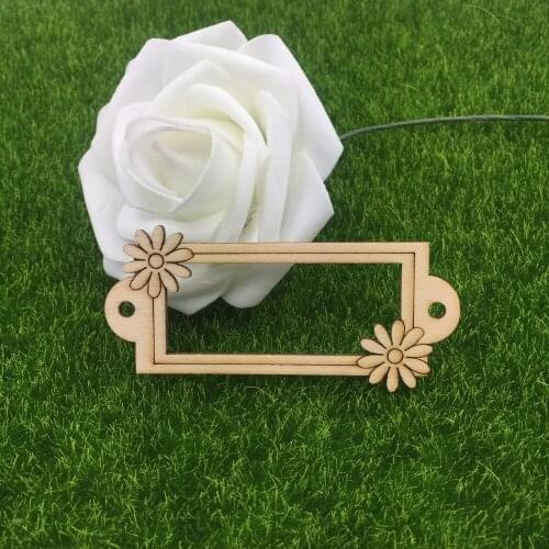 2018 New Style 24pcs Wood Shape Natural color Embellishments for scrapbooking Wood Shape Flower Rectangle Wood Shape