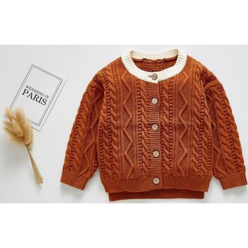 2019 Childrens Wool Clothes Knitted Twist Cardigan Long Sleeve toddler girl winter clothes toddler girl sweater boys sweaters