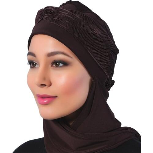 KNOTTED PLİSE ATKILI BONNET HIJAB WOMEN