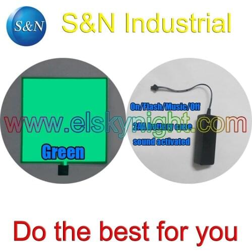 2AA 3VDC sound activated Grass green el sheet el panel (10X10CM)+ free shipping