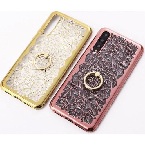 360 Luxury Phone Case For Huawei P Smart 2019 P8 Lite Case Silicone Glitter Diamond Ring Cover For Huawei P30 P20 Pro Lite Coque