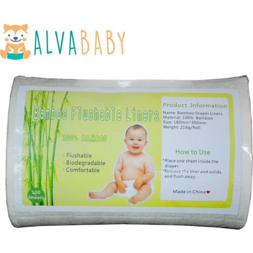 AlvaBaby 1 Roll Biodegradable Flushable Nappy Liners Flushable Bamboo Liner