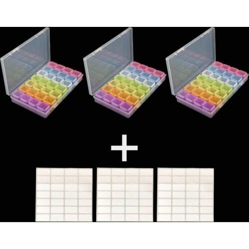 ARMYQZStorage Boxes For diamond painting 84 grids container Dismountable Diamond Painting Box Embroidery Accessories