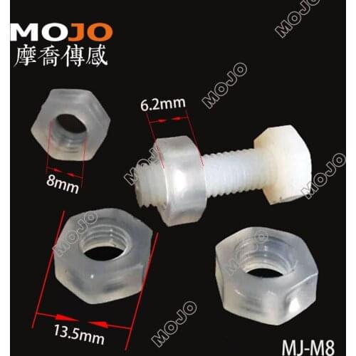 Free shipping MJ-M8 M8 Thread PE material plastic nuts (100pcs/lots)