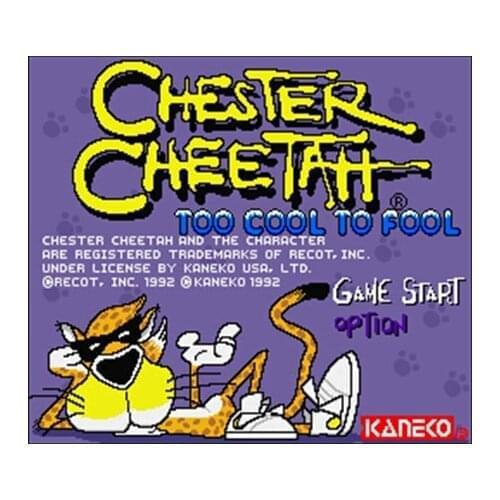 Chester Cheetah - Too Cool to Fool USA Version 16 bit Big Gray Game Card For NTSC Game Player