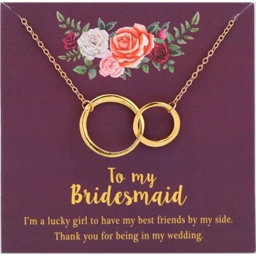 Bridesmaid Maid of Honor Wedding Chain Necklaces Women Men Unisex Jewelry Best Friends Party Gift Drop Shipping