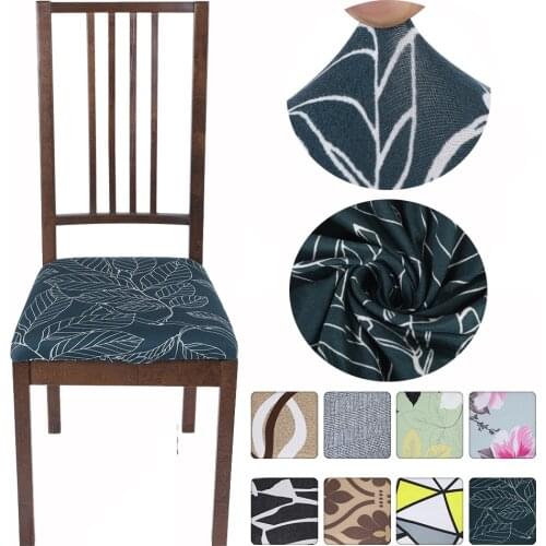 1/2/4/6pcs Spandex Printed Elastic Dining Chair Seat Covers Washable Cushion Slipcovers For Upholstered Party Banquet Wedding