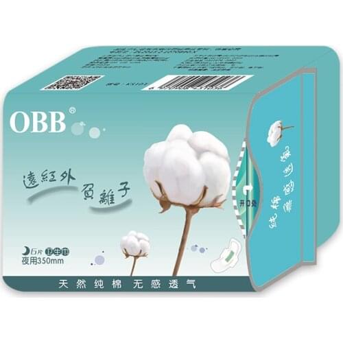 OBB sanitary napkin natural fresh anions great absorption capacity Ultra-thin lengthing night use 350mm