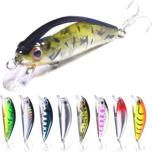 HENGJIA 5.5CM 6.6g Lifelike Sinking Minnow Fishing Lure Laser Hard Artificial Bait Fishing Wobblers Pike Fishing Tackle