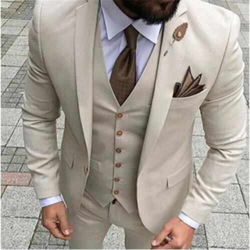 Custom Men Suit Prom Tuxedo Slim Fit 3 Piece Groom Wedding Suits For Men Custom Blazer Terno Masuclino 3 Piece Jacket Vest Pant