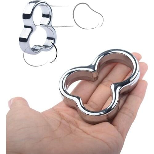 Stainless Steel Heavy Exercise Penis Ring Scrotum Bondage JJ Ring Male Chastity Cage Cock Rings Bdsm Men Sex Toys Ball Stretcher