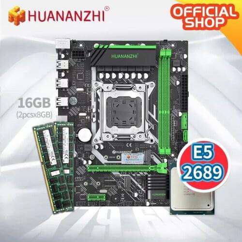 HUANANZHI X79 6M X99 Motherboard with Intel XEON E5 2689 with 2x8GB DDR3 RECC memory combo kit set NVME USB SATA 3.0 M-ATX