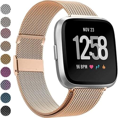 Milanese Metal Stainless Steel Band For Fitbit Versa Strap Wrist Bracelet Fit Bit Lite Verse 2 Band Bracelet For Fitbit Versa