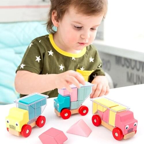 Montessori Wooden Car Puzzle Games 48 Challenge with Solution Interactive IQ Training Educational Toys For Children