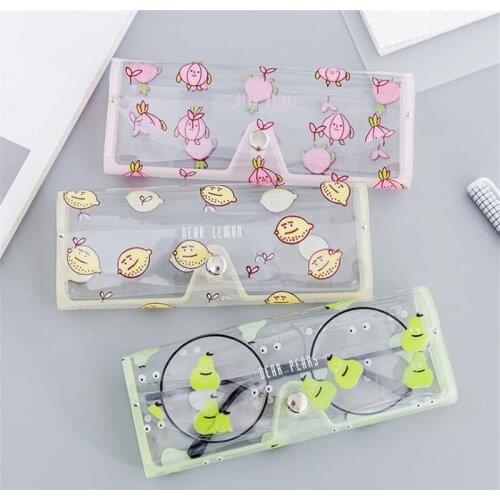 Cartoon Cute Travel Transparent PVC Eye Glasses Cosmetic Makeup Earphone Organizer Bag Case Fruit Travel Accessories