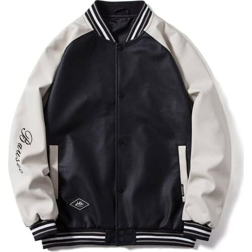 2021 New Spring Autumn Mens Baseball Collar Leather Jackets Ruffian Handsome Buttons Male Motor Bike Jackets Outer Clothes Coats