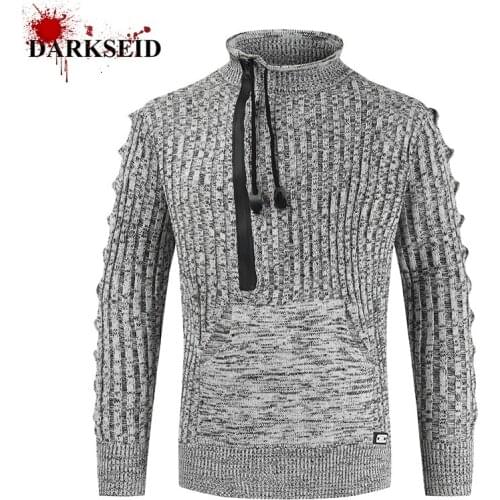 Fall/Winter Mens Loose Stand Collar Pullover Sweater Tether Trend Knitwear