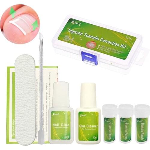 Ingrown Toenail Correction Tool Set Ingrown Toe Nail Pedicure Elastic Patch Straightening Clip Brace with Glue Foot Care Kit New