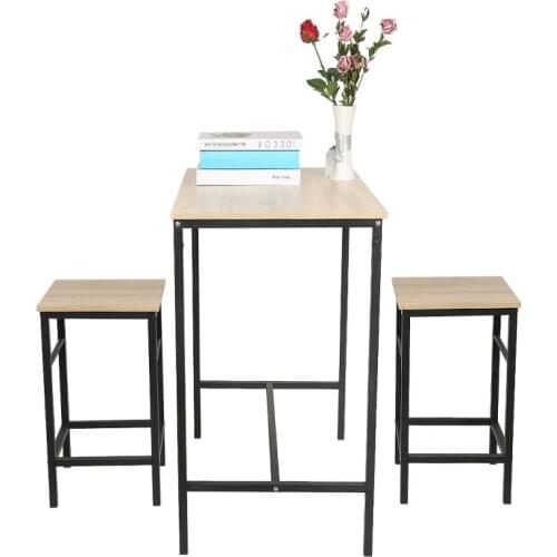 Log Color Nordic Style Table And Chair Set Outdoor Balcony Bar Outdoor Waterproof Sunscreen Hotel Kitchen Restaurant Stool HWC