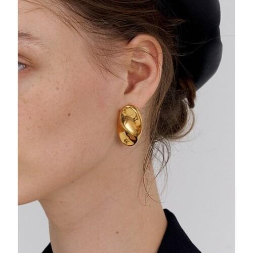 New Fashion Vintage Design Earrings French Senior Goddess Delicate Light Luxury Ellipse Ear Stud Wedding Jewellery Accessories