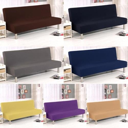 Solid Color Sofa Bed Cover Solid All-inclusive Slipcover For Sofa Bed Without Armrest Couch Covers For Folding Sofa Cover
