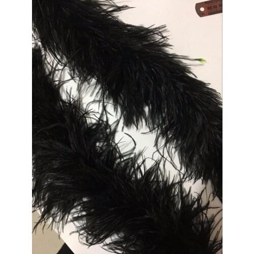 Wholesale CHINAZP Feather Boa Unique Fluffy 6ply Black Ostrich Feather Boas and Scarfs for Carnival Showing