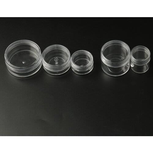 4pcs Plastic Storage Box Transparent Small Round Container Jar Refillable Cosmetic Portable Boxes For Jewelry Display Packaging