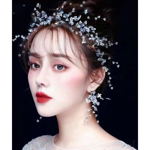 Colored rhinestone Headband Fairy black wire soft tiara party anniversary Trip Shoot Bridal wedding hair accessories