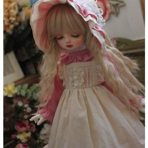 1/3 Blythe Dress BJD Dress 1/4 Pink Color 1/6 Doll Dress + Hair Band Court Dress for 1/3 1/4 1/6 BJD SD Doll Dress Accessories