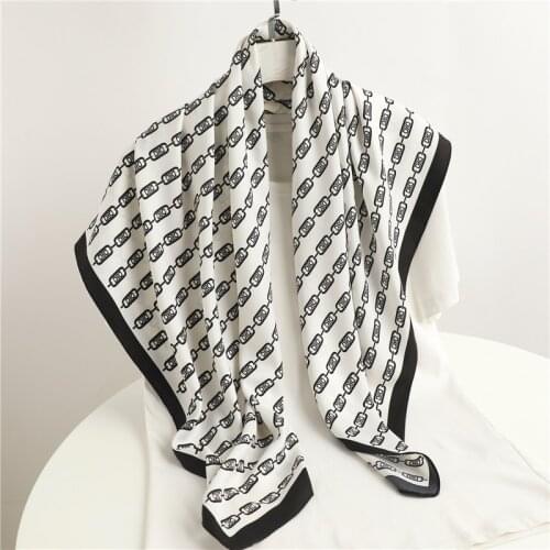 Twill Bandana Square Scarf For Women Headscarf Shawl Print Foulard Headband Hijab Neckerchief Female Ladies Hair Wrap