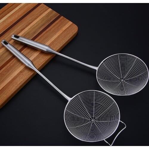 Skimmer Sieve Food Oil Fine Handheld Mesh Stainless Steel Fried Filter Spoon Strainer Ladle Filter Colander Kitchen Accessories
