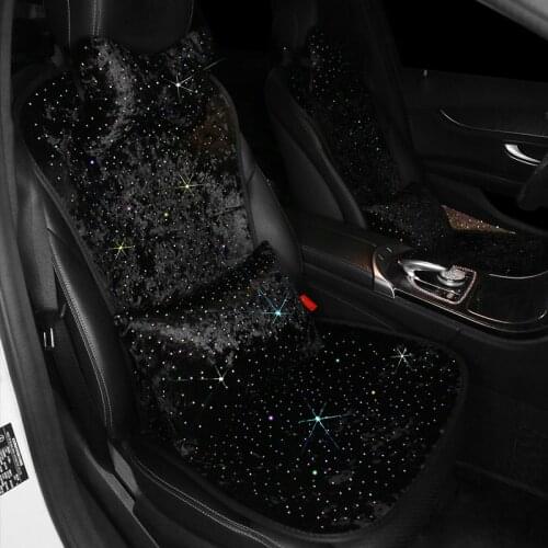 Universal Car Seat Covers Set Universal Fit Most Cars Plush Car Seat Cover Crystal Auto Interior Seat Cushion Accessories Women