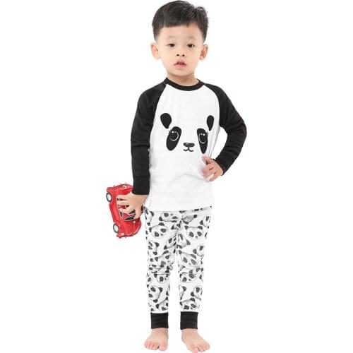 Spring Autumn Children Sleepwear Baby Nightwear Pyjamas Kids Homewear Full Sleeve Cotton Baby Girls Cartoon Panda Pajamas Sets