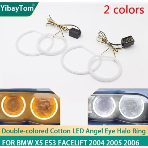 High Quality Bright SMD Cotton Light Switchback LED Angel Eye Halo Ring DRL Kit For BMW X5 E53 Facelift 2004-2006 Accessories