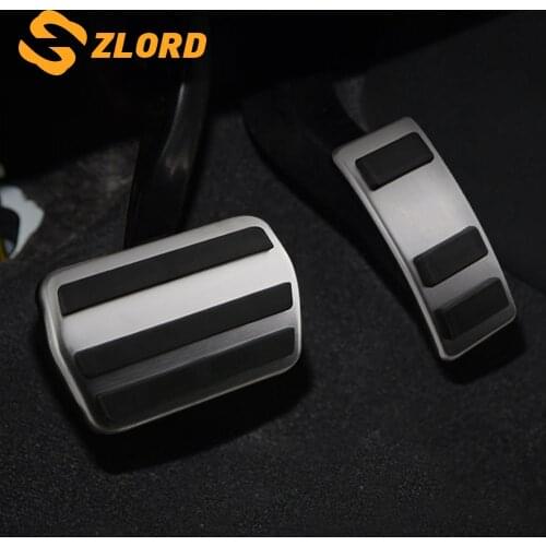 Zlord For Lincoln Corsair 2020 2021 AT Stainless Steel Car Pedals Pad Gas Brake Pedal Protection Cover Auto Accessories