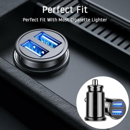 1pc Dual USB Car Charger Cigarette Lighter Socket Adapter Car Lighter Slot for IPhone Samsung Automotive Electronics Accessories