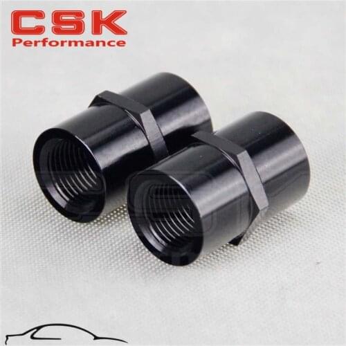 2PCS ALUMINUM FEMALE 3/8" NPT PIPE PIPING COUPLER ANODIZED FITTING ADAPTER