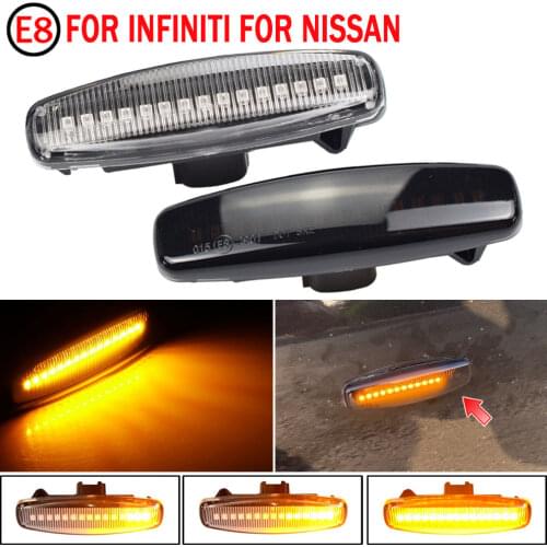 2pcs Car Front Wing Dynamic LED Side Marker Repeater Indicator Light For Infiniti M35 M37 M45 M56 Q40 Q60 Q70 QX50 QX60 QX70