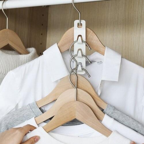4pcs Wardrobe Space-saving Multilayer Storage Rack Clothes Connection Stack Hanger Hooks For Bedroom Storage Organizer