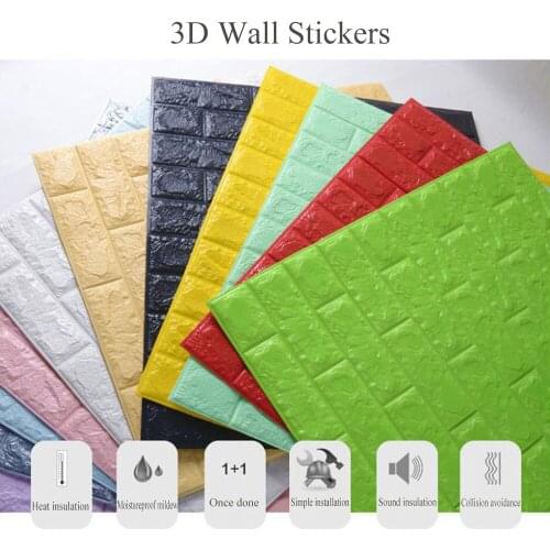 70*77CM 3D Wall Stickers Imitation Brick Bedroom Decor Waterproof Self-adhesive Wallpaper For Living Room TV Backdrop Decor