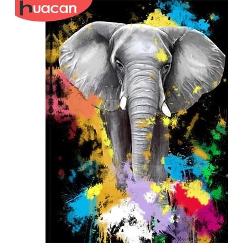 HUACAN Diamond Embroidery Elephant Full Square Round Art Rhinestone New Arrival Diamond Painting Animal Needlework Handmade Gift