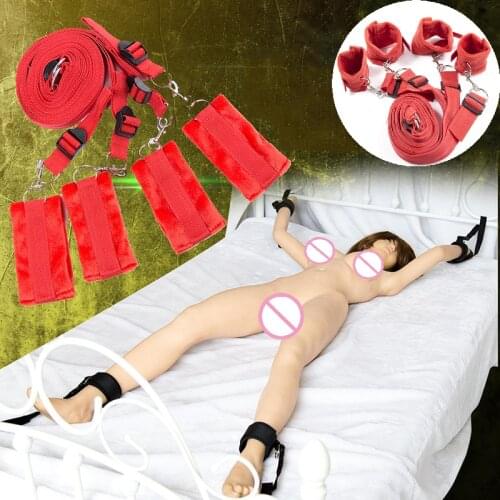 BDSM Bondage Sex Bed Bondage Gear Handcuffs Shackles Bed Flirting Couples Sex Toys Sex Restraint Set Adult Games Sex Furniture