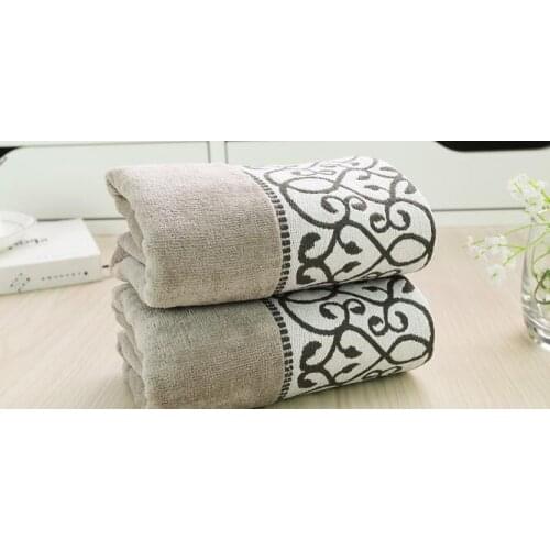 Free shipping 1pcs bath towel 2 pcs face towel Grey cotton towel elegant European style pattern three towels sets