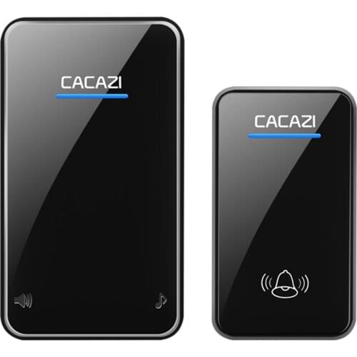 CACAZI Wireless Doorbell Waterproof 300M Remote LED Button Transmitter Smart Home Calling Bell US EU UK Plug Bell Outdoor Chimes